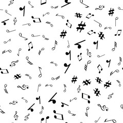 Seamless pattern of music notes. Vector EPS 10