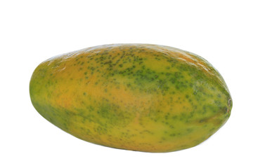 green yellow pawpaw isolated on white background