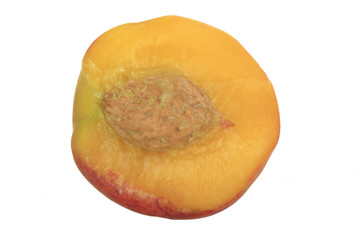 slice of peach isolated