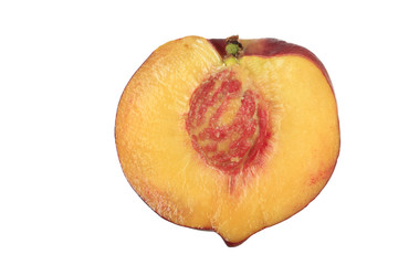 slice of peach isolated