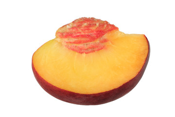 slice of peach isolated