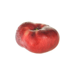 red flat peach isolated on white
