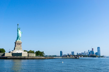 Statue of Liberty New York Manhattan background USA
