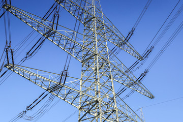 Pylons of high-voltage power lines