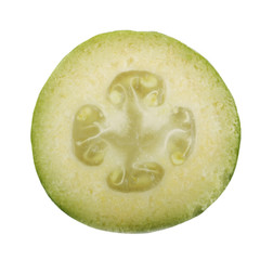 slice of feijoa isolated on white background