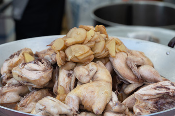 Sesame oil chicken   on Street food ,Taipei ,Taiwan