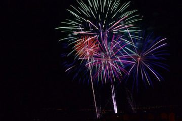 Fototapeta premium Colorfull fireworks at night, celebration