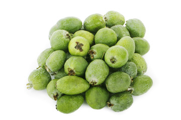 heap of feijoa isolated on white background