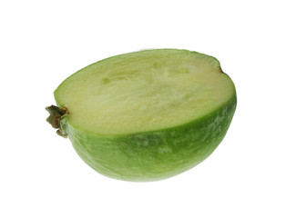 half of feijoa isolated on white background