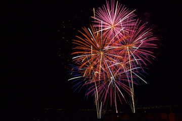 Colorfull fireworks at night, celebration