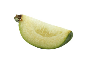 slice of feijoa isolated on white background