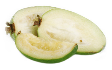 slice of feijoa isolated on white background