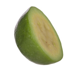 half of feijoa isolated on white background