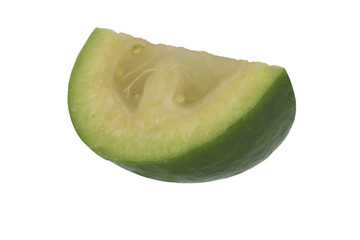 slice of feijoa isolated on white background