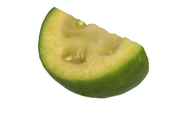 slice of feijoa isolated on white background
