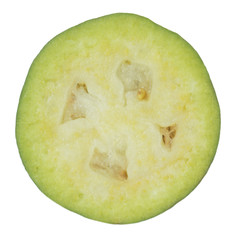 slice of feijoa isolated on white background