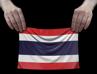 Thai flag in hands