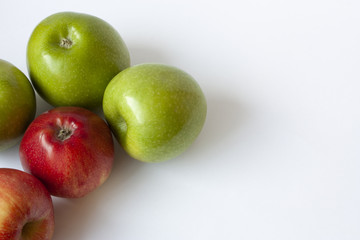Apples on white background