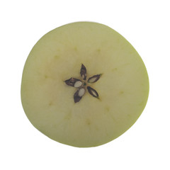 half of apple isolated on white background