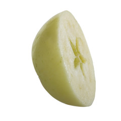 half of yellow apple isolated