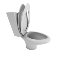 Toilet bowl 3d render isolated on white background
