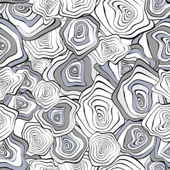 Vector Distorted Rounds. Abstract Seamless Pattern in Hipster Style. Hand Drawn Background with Wavy Circles. Psychedelic Flowing Abstraction. Seamless Wave Pattern for Fabric, Textile, Paper, Cloth.