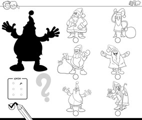 shadow game with Santa characters color book