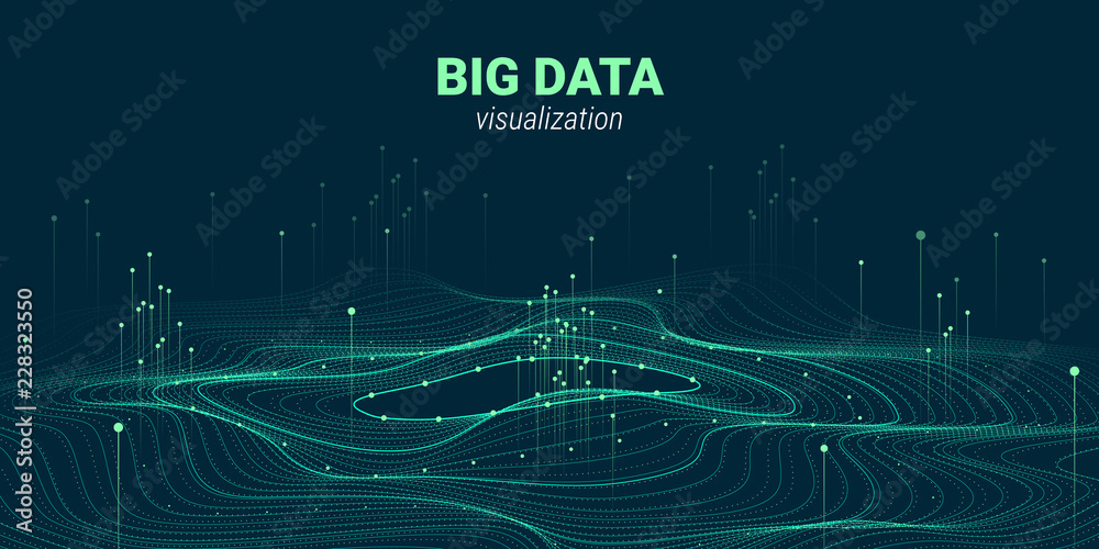 Wall mural Abstract 3D Big Data Visualization.