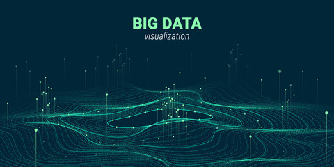 Abstract 3D Big Data Visualization. - obrazy, fototapety, plakaty