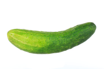fresh green cucumber isolated on white background