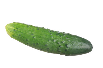 fresh green cucumber isolated on white background
