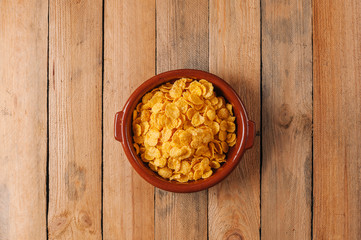 Cereals for dinner on wooden table