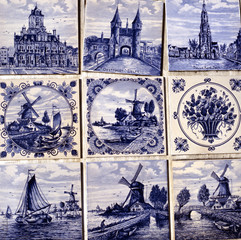 Typical blue delft tiles