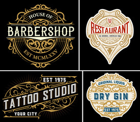 Vintage Logos organized by layers