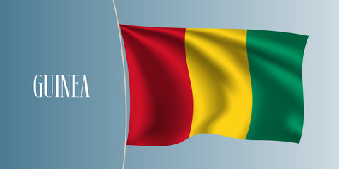Guinea waving flag vector illustration. Iconic design element