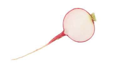 slice of radish isolated on white background