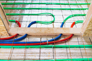 underfloor heating pipeline door crossing installation