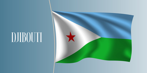 Djibouti waving flag vector illustration. Iconic design element
