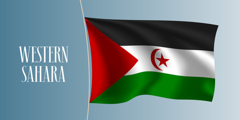 Western Sahara waving flag vector illustration. Iconic design element