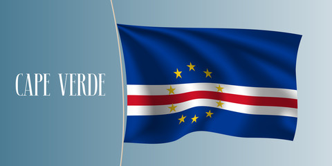 Cape Verde waving flag vector illustration. Iconic design element