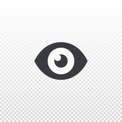 Vector eye icon isolated on transparent background. Pictogram number of views. Element for design app, chat, messenger or website