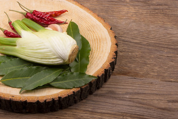 heap of vegetables on wooden background