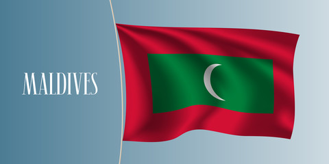 Maldives waving flag vector illustration. Iconic design element
