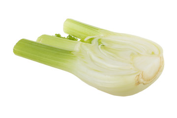 half of fennel isolated on white background