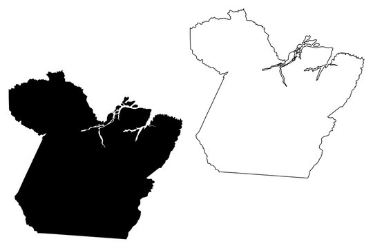 Para (Region of Brazil, Federated state, Federative Republic of Brazil) map vector illustration, scribble sketch Par&aacute; map