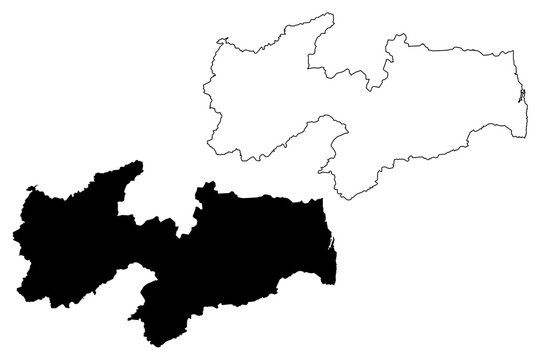 Paraiba (Region of Brazil, Federated state, Federative Republic of Brazil) map vector illustration, scribble sketch Para&iacute;ba map