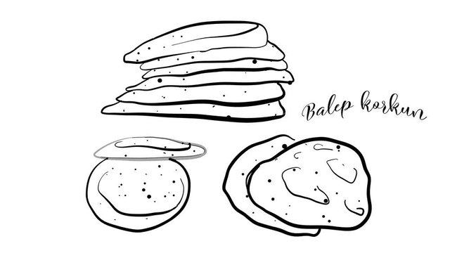 Animation of Hand drawn sketch of Anadama bread bread