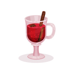 Mulled wine with spices vector Illustration on a white background