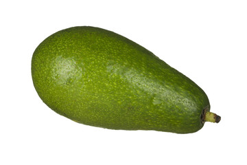 green fresh avocado isolated on white background