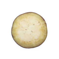 slice of eggplant isolated on white background